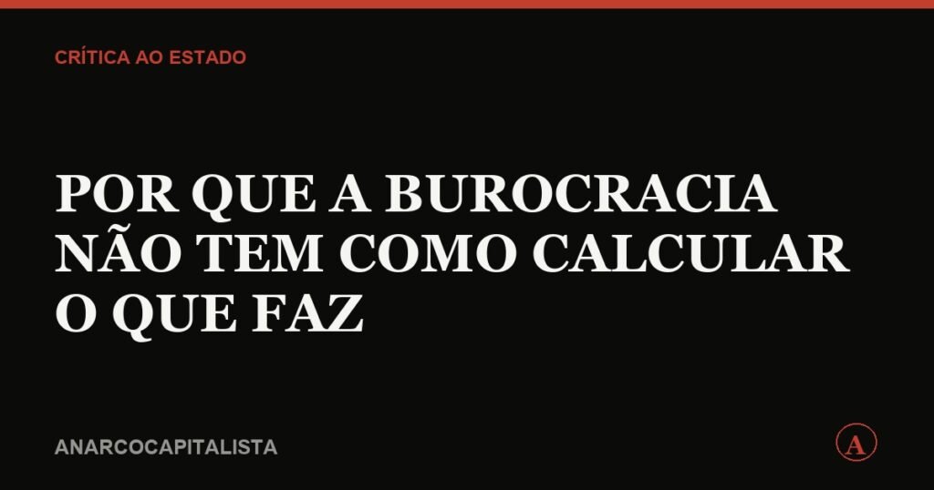 Por que a burocracia não tem como calcular o que faz